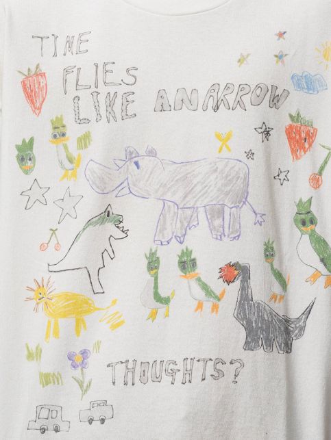 キッズドゥードゥルプリントTシャツ - Kids Doodle Printed T-shirt （WHITE)