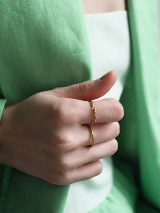 ジェミニリング GD ゴールド 指輪 シンプル デザイン ユニセックス アクセサリー