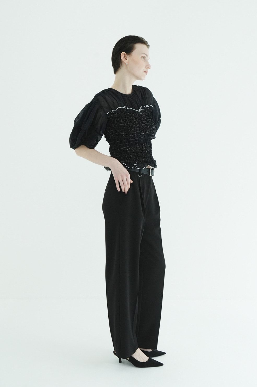 ツーウェイタックストレートパンツ - 2WAY TUCK STRAIGHT PANTS (BLACK)
