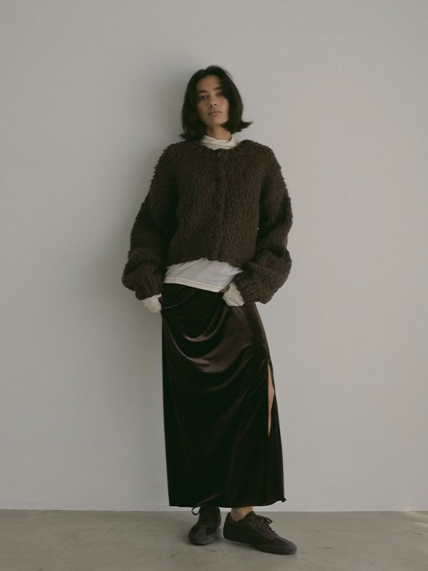 2wayハンドニットカーディガン (BROWN)