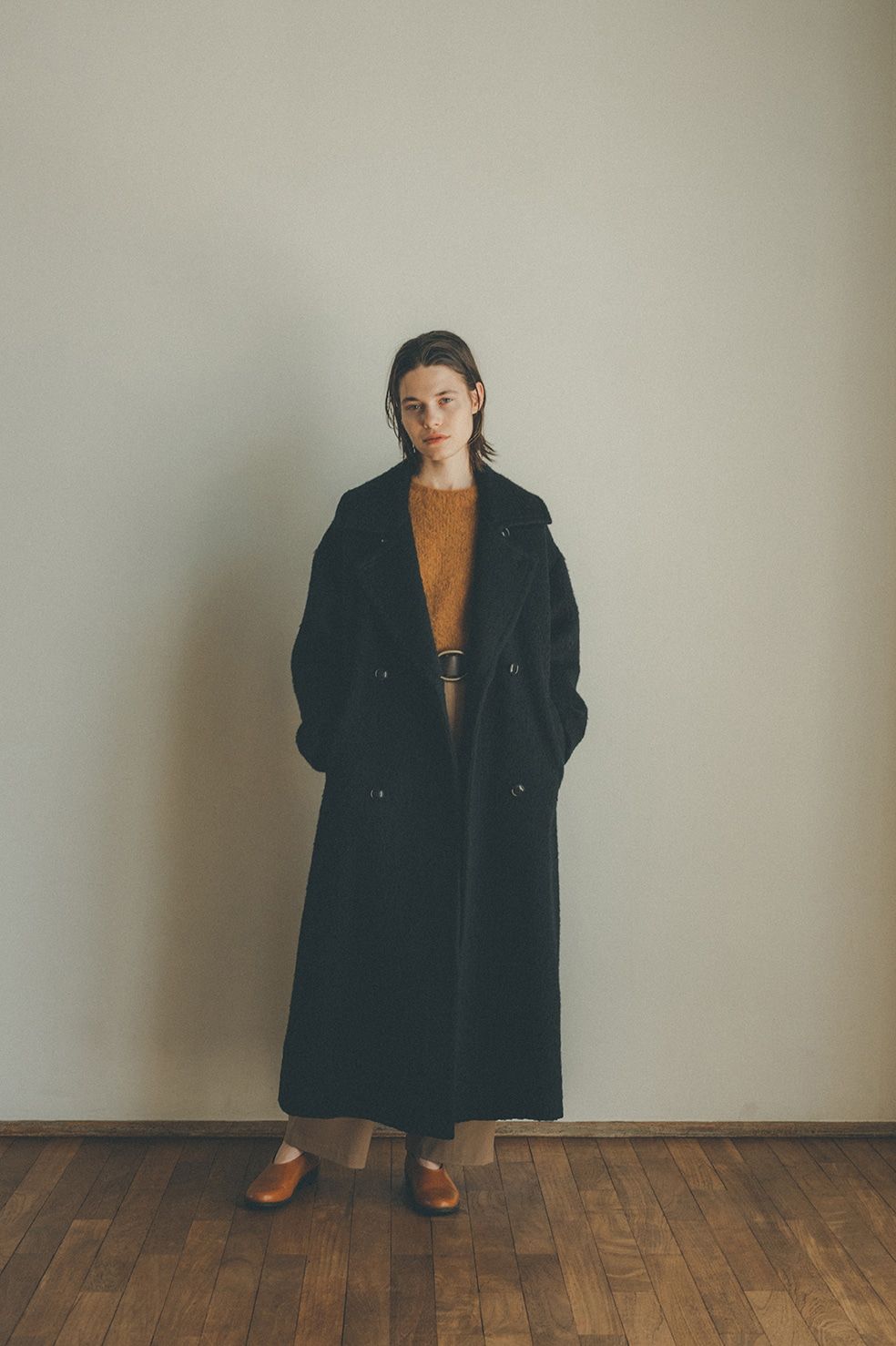 CLANE - MIX SHAGGY LADY COAT BLACK