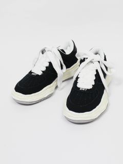 "WAYNE" OG Sole CANVAS LEATHER Low-top Sneake - BLACK