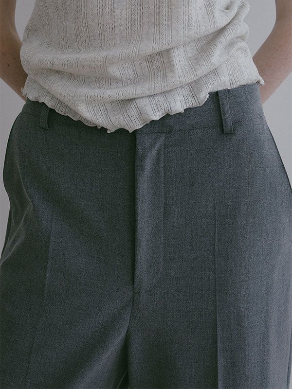センタークリースクリーンパンツ （GREY）