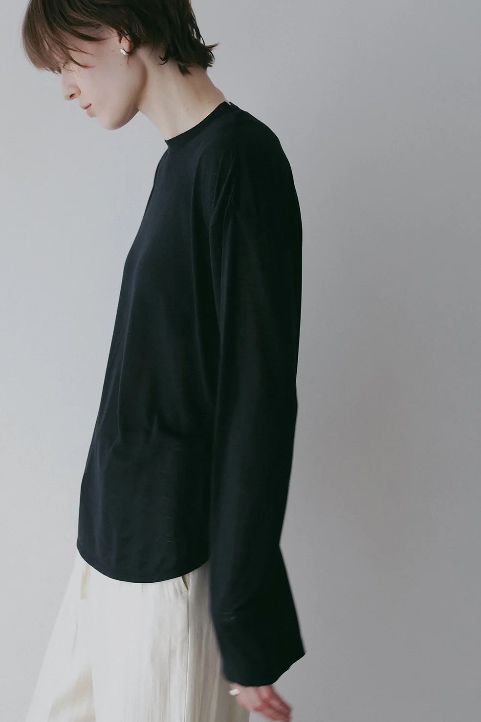 【2枚セット】ベーシックT / ロンT - 2TYPE LOGO PACK T-SHIRT BLACK