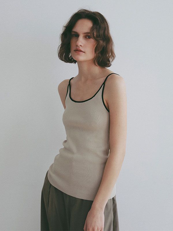 ハイツイストニットキャミソール （BEIGE)