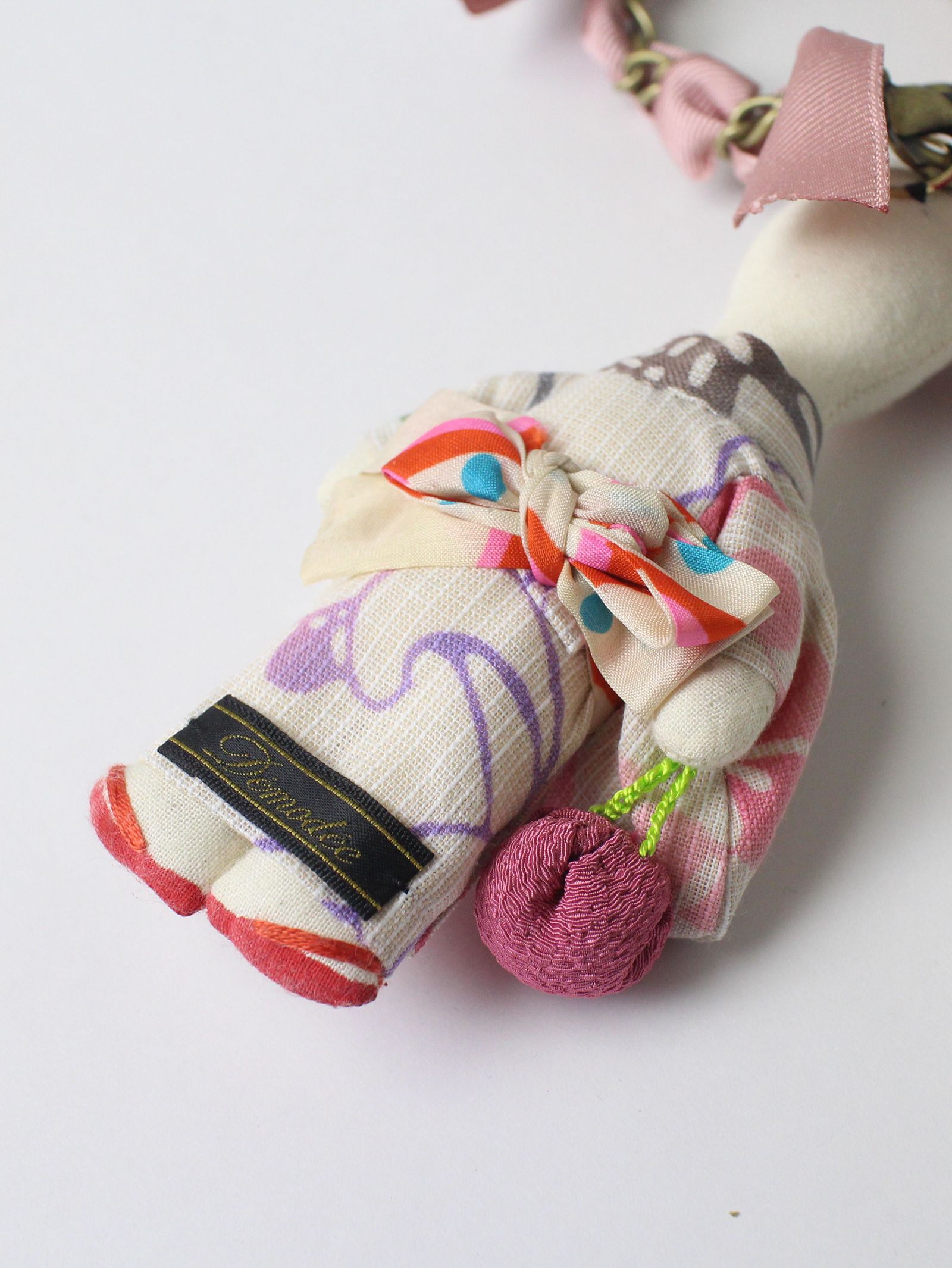 浴衣 ドールチャーム - YUKATA SHERBY  WHITE × PINK