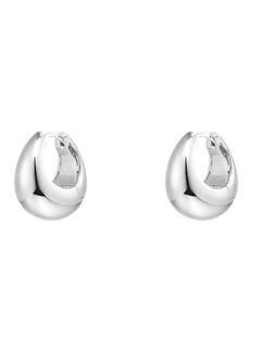 【両耳用】 ラージ ボリューム ウォーター プルーフ ピアス - Volume Water drop Earrings SILVER