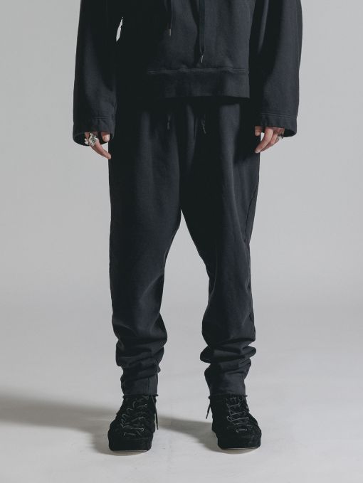 スウェット テーパードパンツ - SWEAT TAPERED PANTS (BLACK)