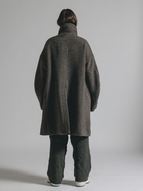 ウールパイル ハイネックコート (B-GRAYBEIGE)