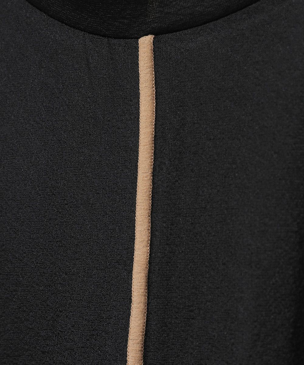 ソリッドスリーブトップス -  SOLID SLEEVE SHEER S/S TOPS BLACK