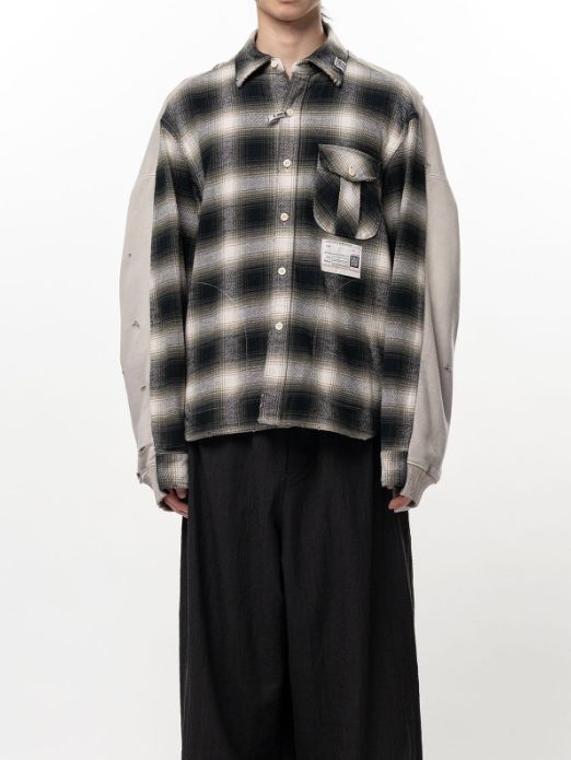 コンバインド スウェットシャツ - COMBINED SH×SWT (BLACK×WHITE)