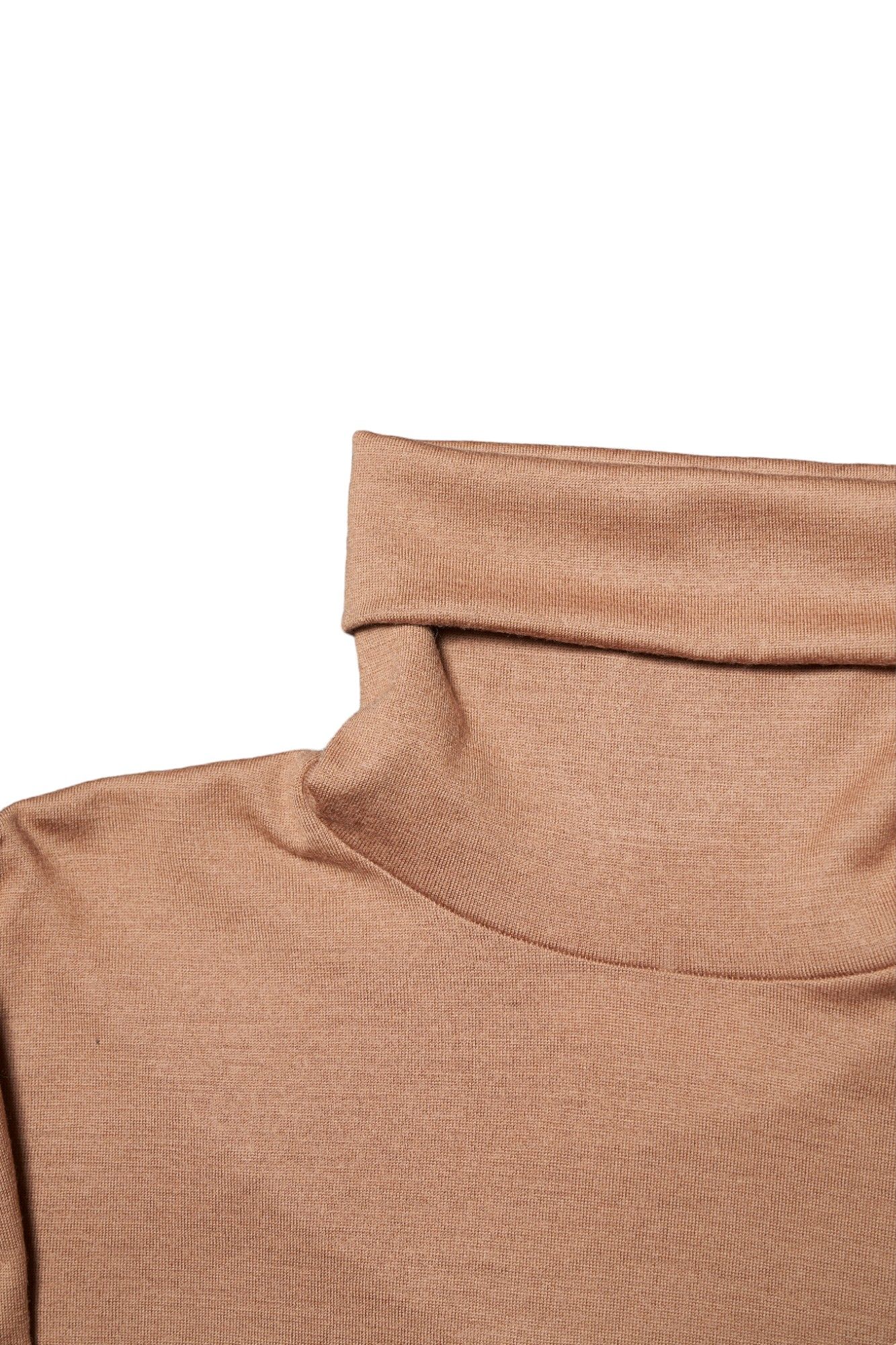 ウォッシャブル ウール タートルネック カットソー - Washable Wool Turtle Neck - CAMEL