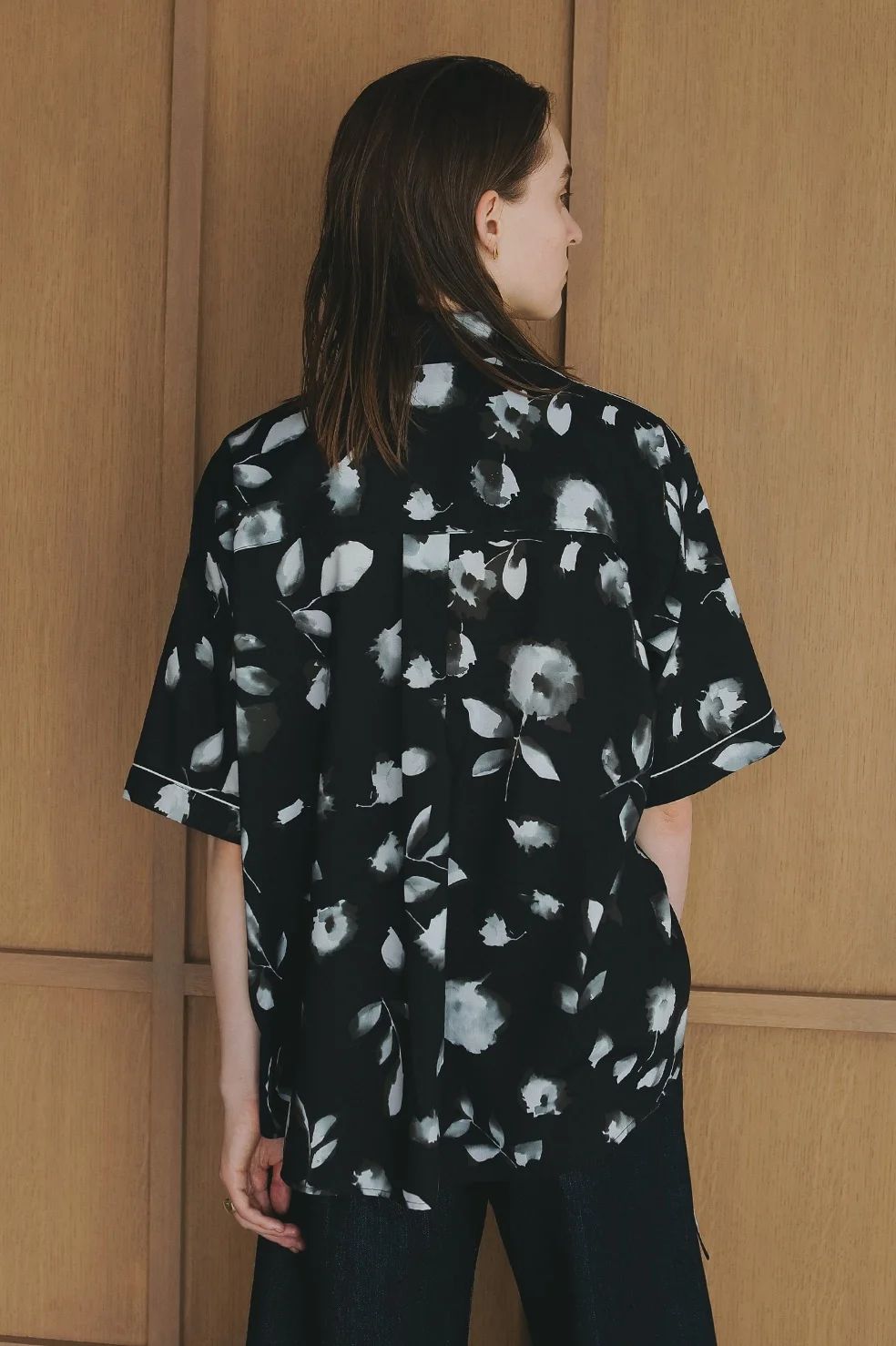 フラワーシャツ - BLURRED FLOWER SHIRTS - BLACK