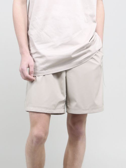ウォッシャブルライトフェイクレザーショーツ - Fake Leather Basket Shorts - BISQUE