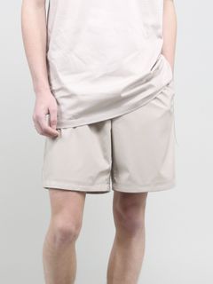 ウォッシャブルライトフェイクレザーショーツ - Fake Leather Basket Shorts - BISQUE