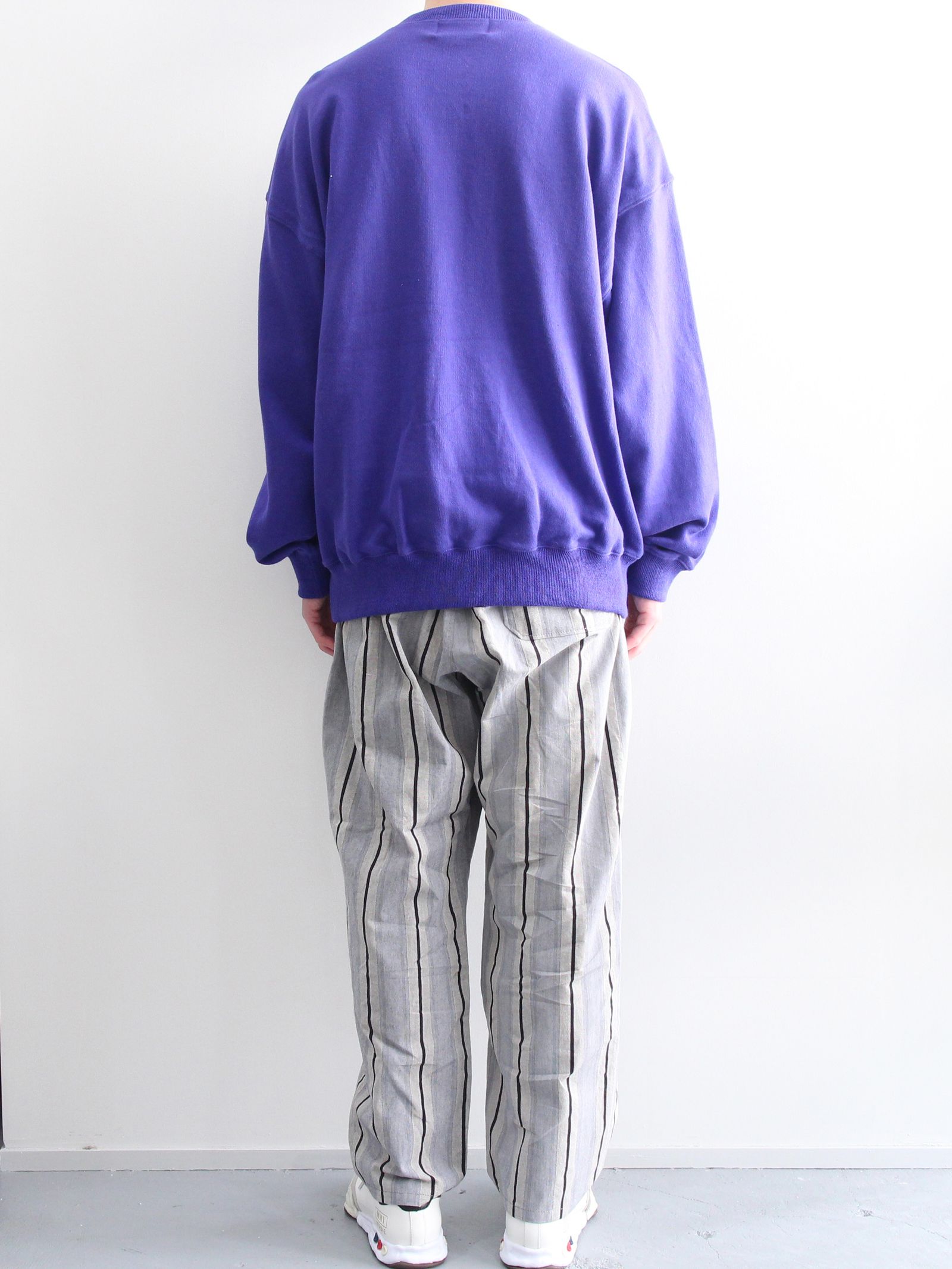 クルーネック コットン ニット - CREW NECK COTTON KNIT - BLUE