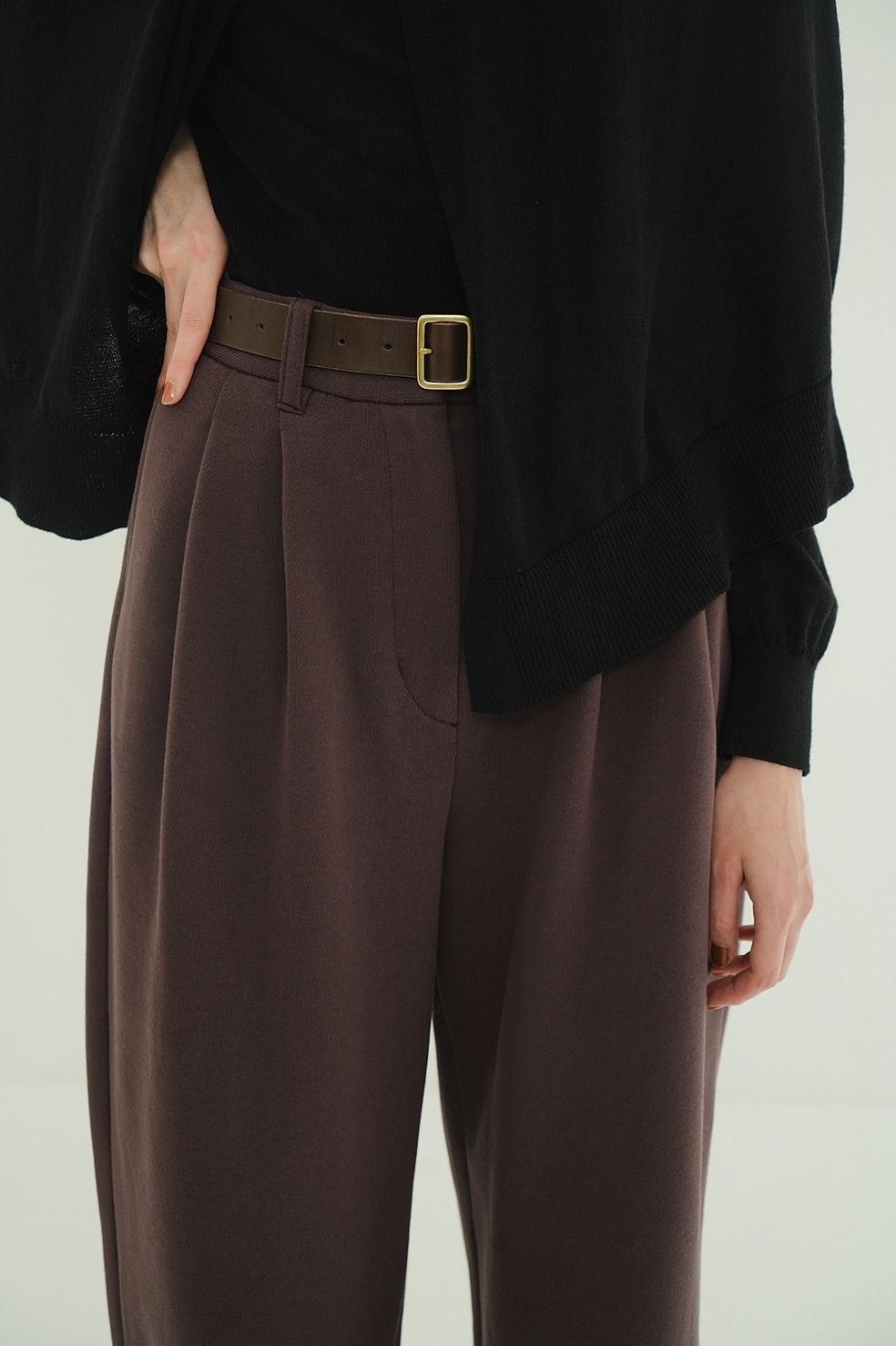 2タックスウェットパンツ - TWO TUCK SWEAT PANTS (BROWN)
