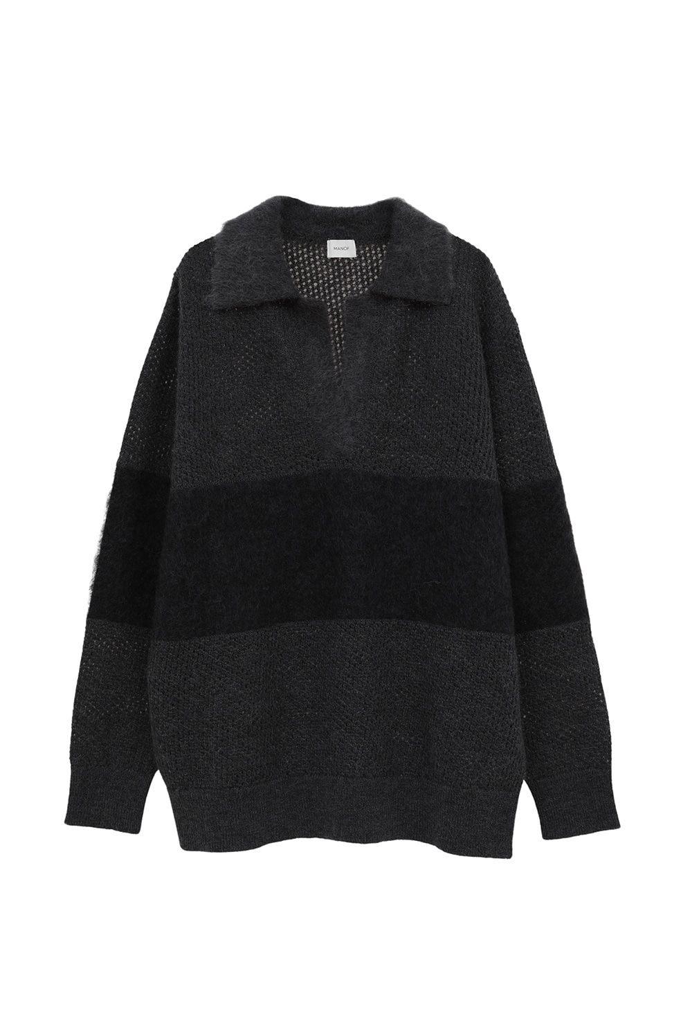 モヘアポロニット - MOHAIR POLO KNIT (CHARCOAL GRAY)