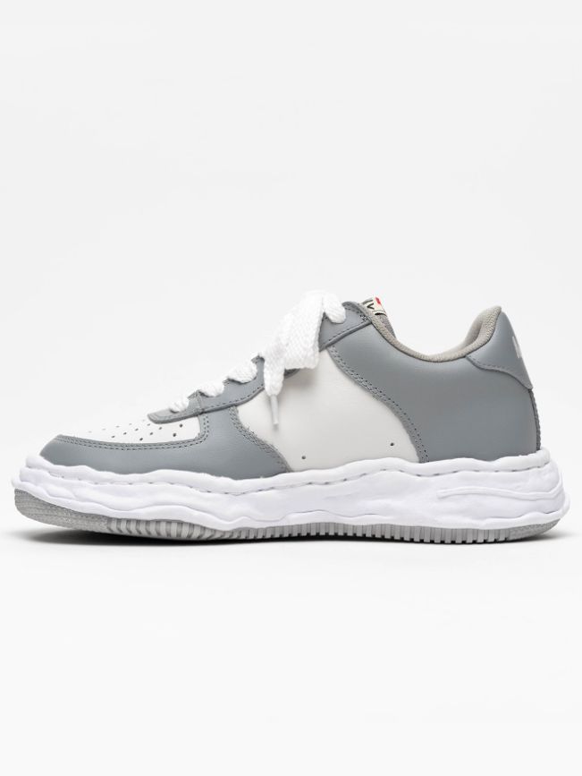 オリジナルソール スニーカー - "WAYNE" OG Sole LEATHER Low-top Sneaker - GREY×WHITE