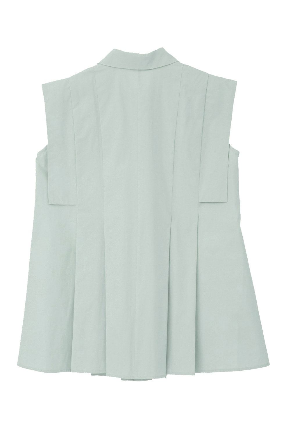 パネルプリーツ スクエアスリーブシャツ - PANELL PLEAT SQUARE SLEEVE SHIRTS (MINT)