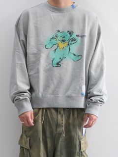 ベア プリント スウェット  - BEAR PRINTED PULLOVER - GREY