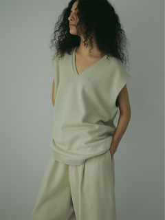 コットンカシミヤニットベスト - SAGE