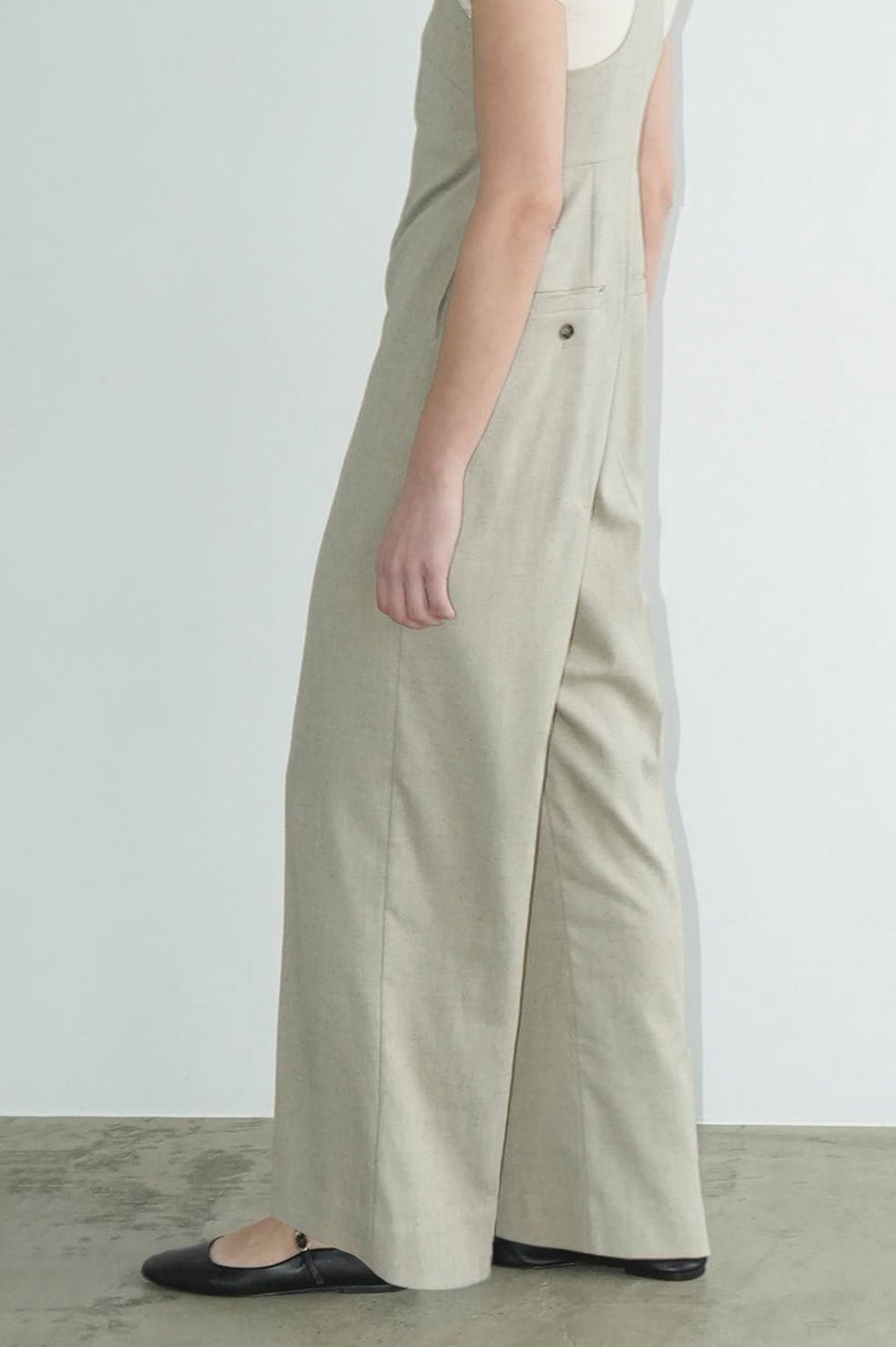 キャミワンピース -  CORSET WAIST CAMISOLE ONEPIECE - BEIGE
