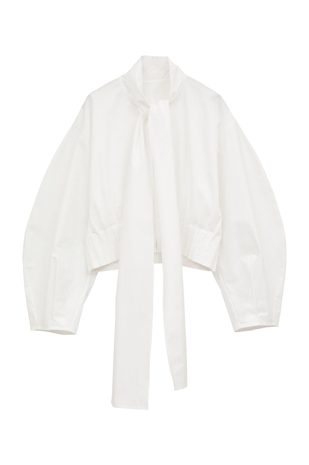CLANE - リボンジップシャツ - RIBBON ZIP SHIRTS - WHITE