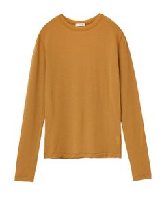 カシミアシルク混 トップス - COMFORTABLE TIGHT TOPS - MUSTARD
