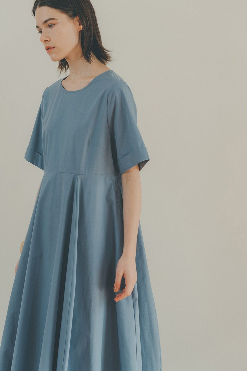 CLANE - ワイドベルトマキシワンピース - WIDE BELT MAXI ONE PIECE - BLUE | ADDICT WEB SHOP