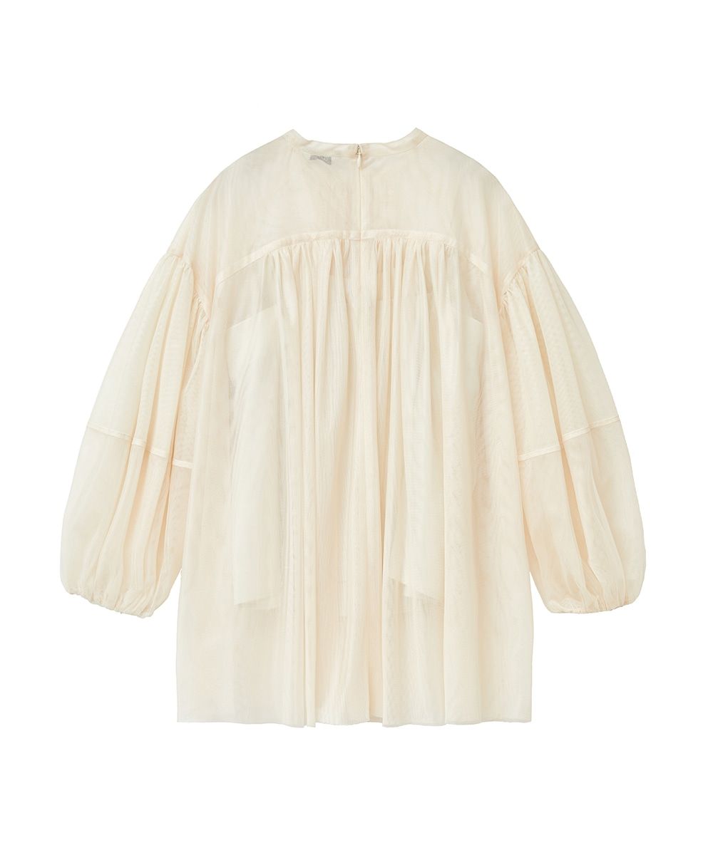 CLANE - シアー タートル バルーン スリーブ トップス - SHEER TULLE BALLOON SLEEVE TOPS - IVORY |  ADDICT WEB SHOP