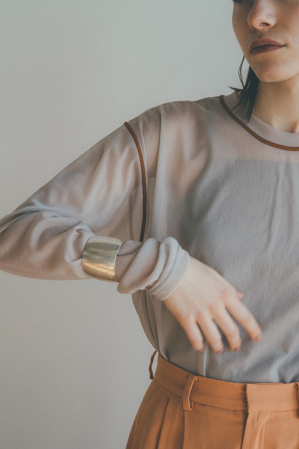 CLANE - LINE SHEER L/S TOPS - PINK | ADDICT WEB SHOP