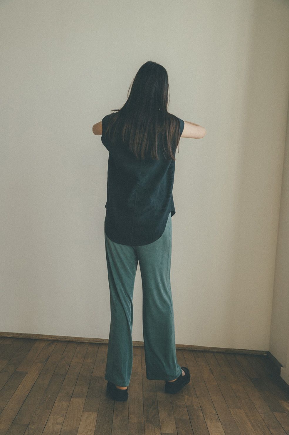 ノースリーブトップス -  HEAVY RIB N/S TOPS - DARK GRAY