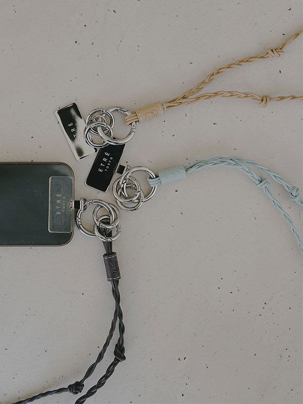 レザーコードロングマルチストラップ (BLUE)