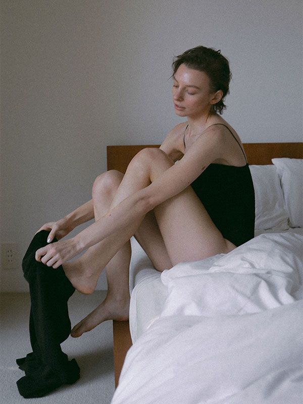 ナローストラップジャガードスウィムウェア (BLACK)