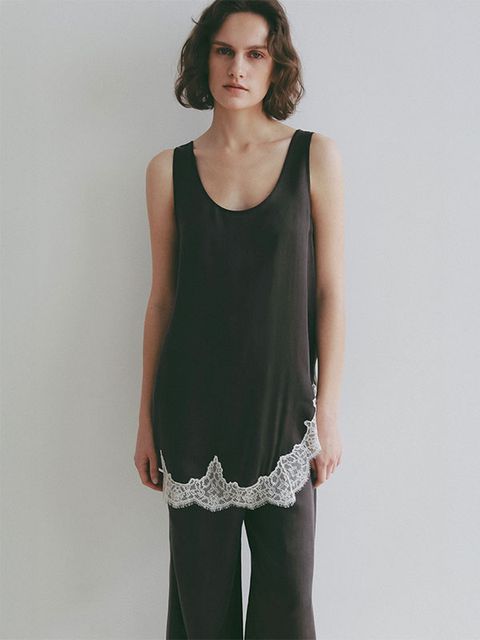 2Wayヘムレースキュプラタンクトップ（GREY)