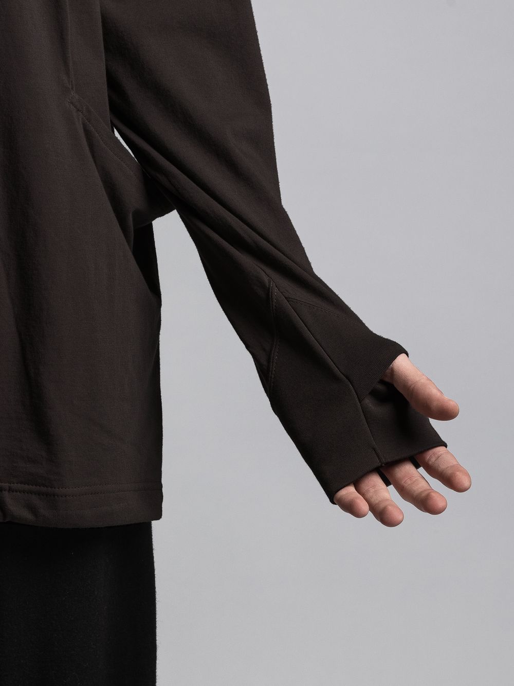 タートルネックカッソー - 40/- soft jersey Turtle necked T DARK BROWN