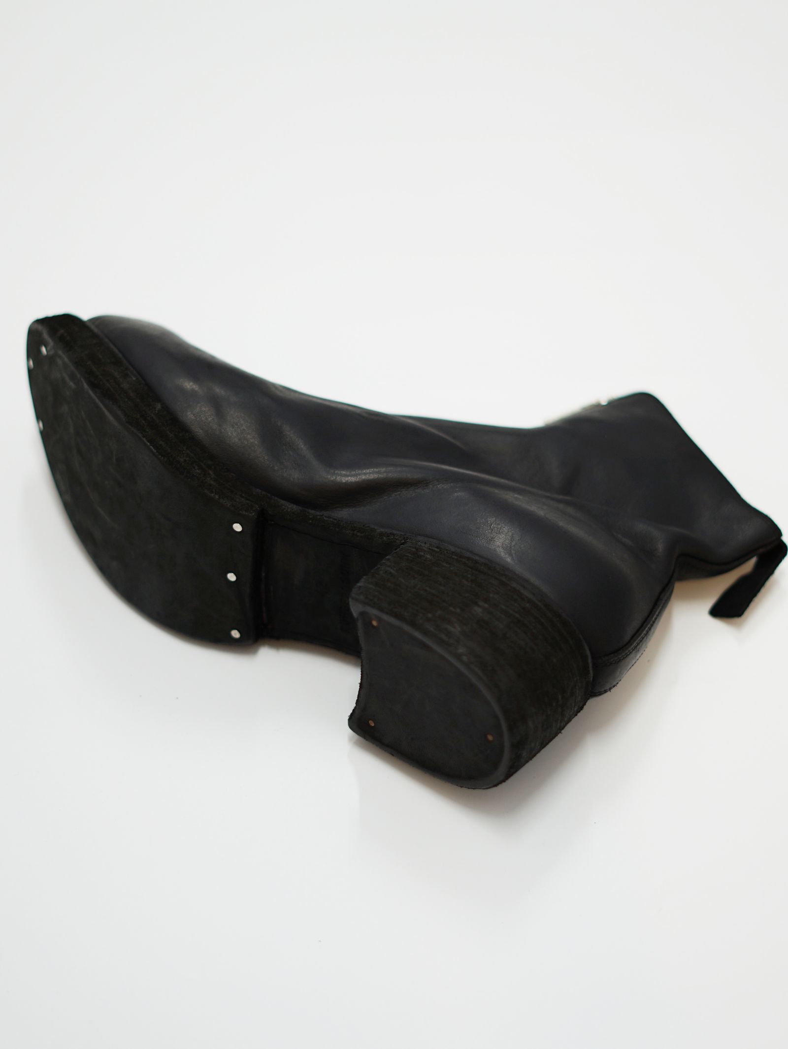 【PL1】 フロントジップ ブーツ / ホースフルグレイン - Front Zip Boots Double Sole (BLACK)