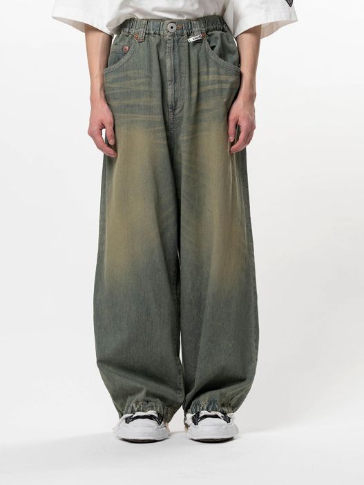 ライトデニム ワイドパンツ - Light Denim Wide Pants - LIGHT BLUE