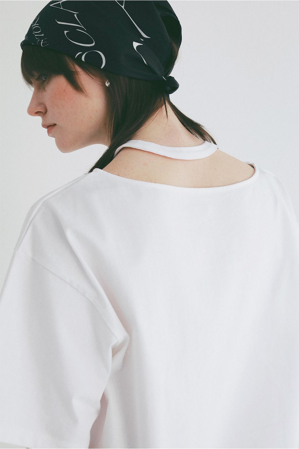 ダブルフェイストップス - W FACE NOTCHED RIB OVER TOPS (WHITE)