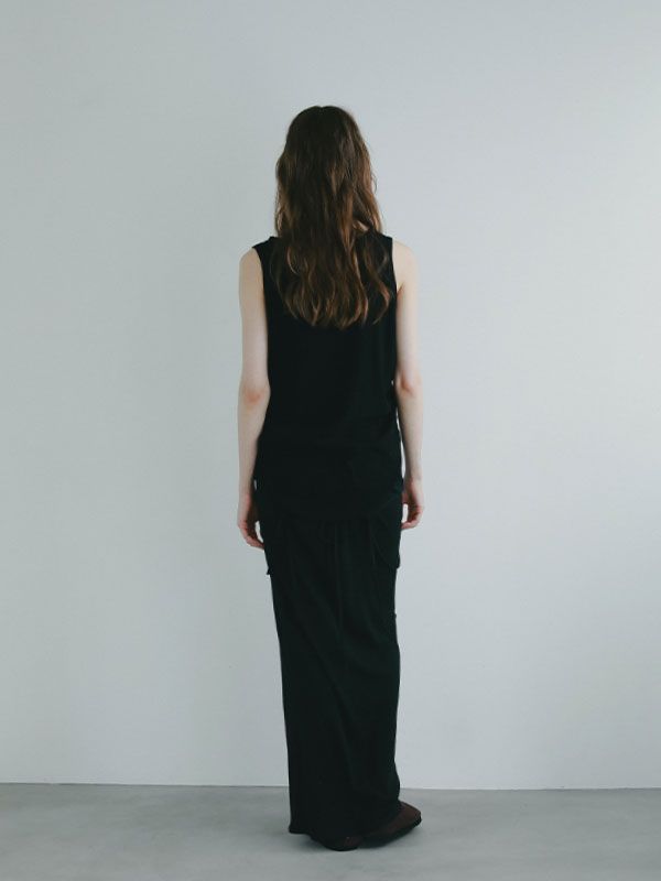 ヘンリーネックエアリータンクトップ  BLACK