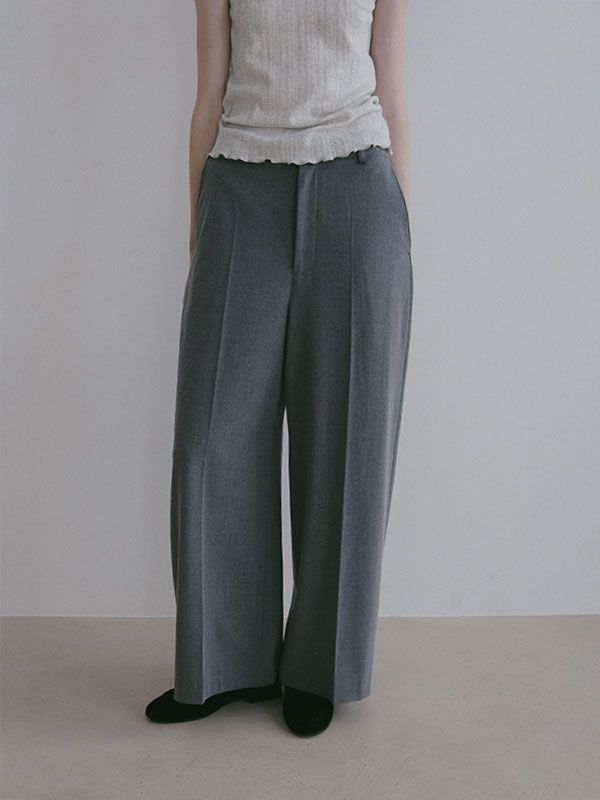 センタークリースクリーンパンツ （GREY）