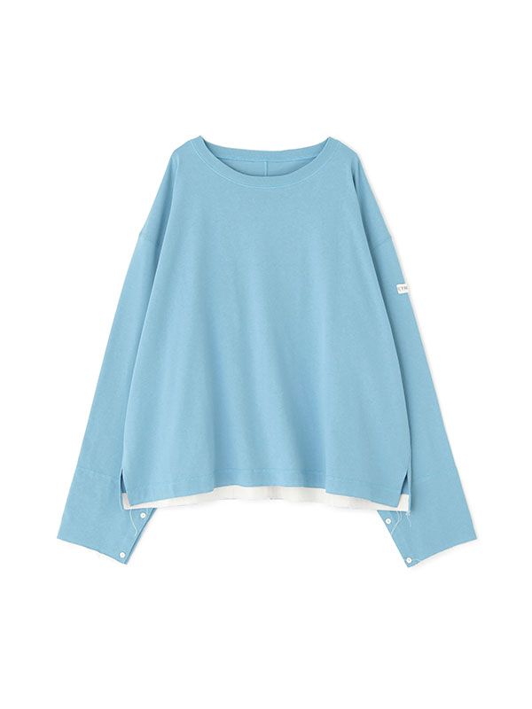 カットオフカフスロンTee (BLUE)