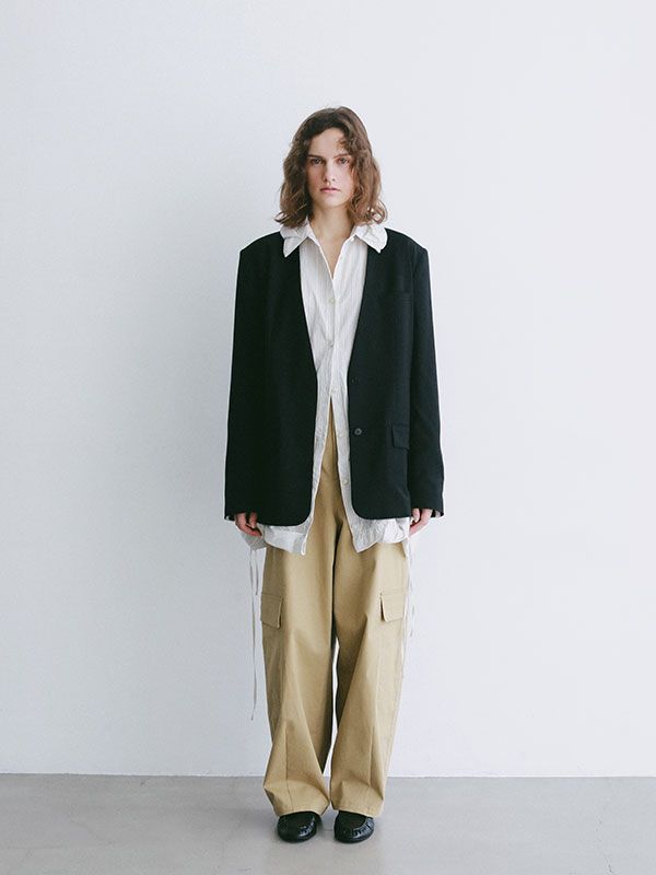バルーンヘムデザインシャツ (WHITE)
