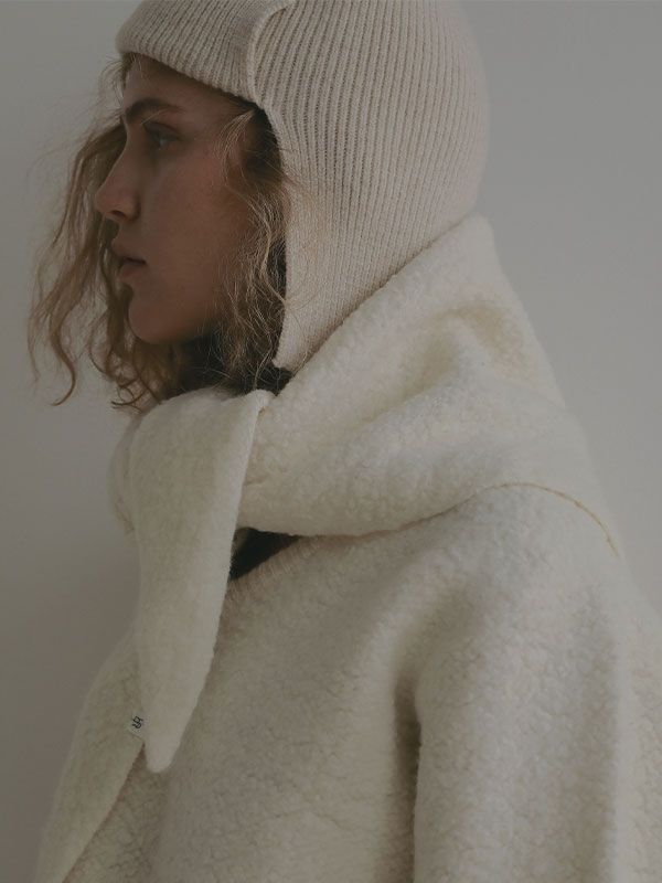 バンピーストールニットプルオーバー（ホワイト）