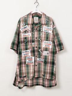 ヴィンテージライク 半袖 チェックシャツ - H/S CHECK SH w STK (PINK)