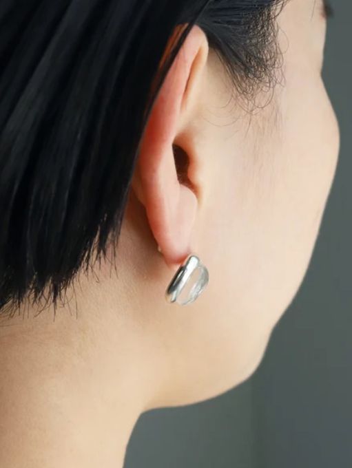 【両耳用】グラストウピアス SV シルバー シンプル デザイン ユニセックス アクセサリー