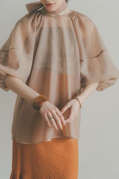 バルーンシアーパフトップス - BALLOON SHEER PUFF TOPS - BIEGE