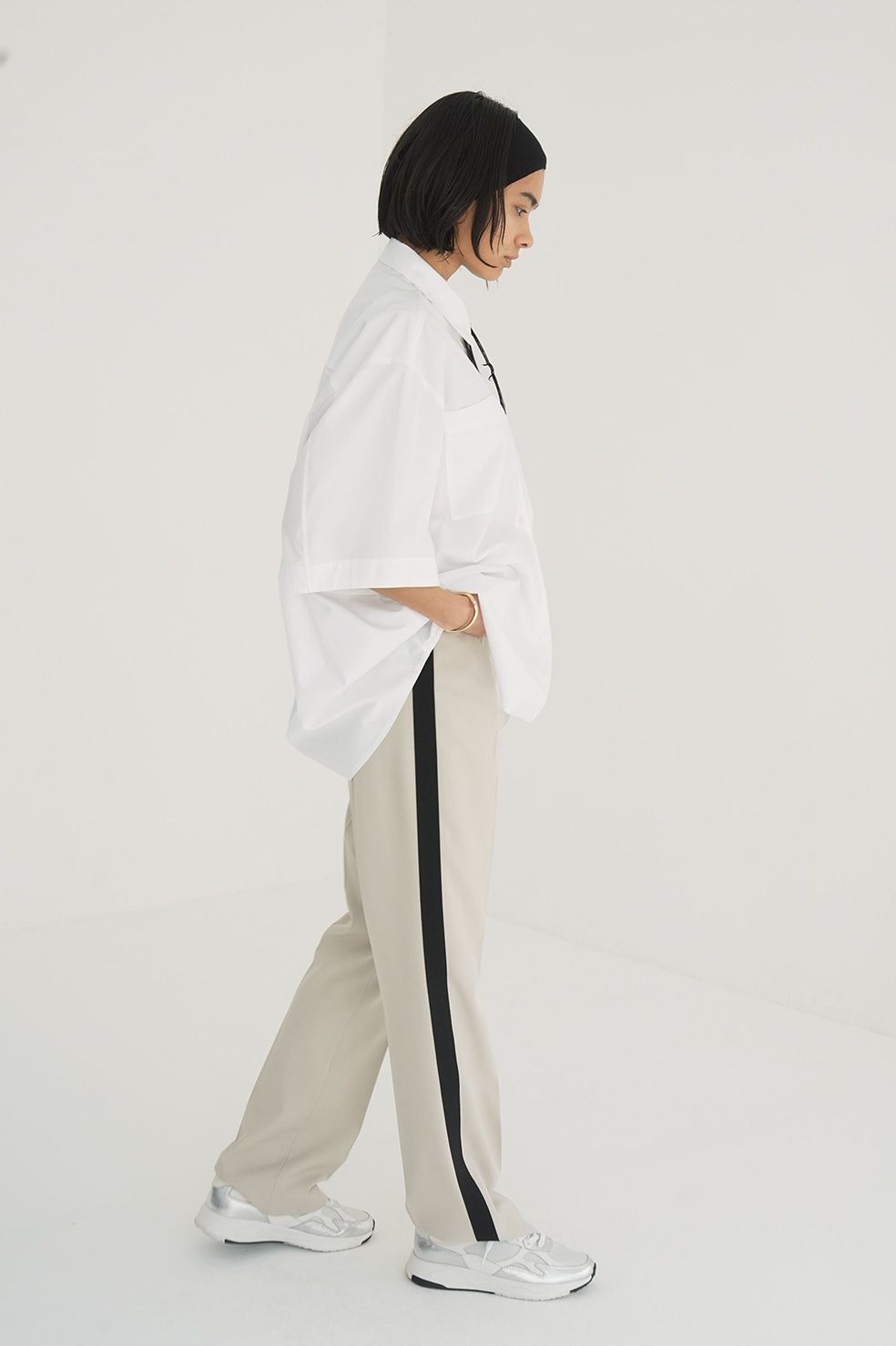CLANE - ヒュージーシャツ - HALF SLEEVE HUGE SHIRTS WHITE