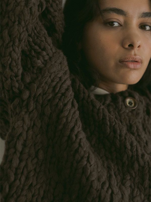 2wayハンドニットカーディガン (BROWN)